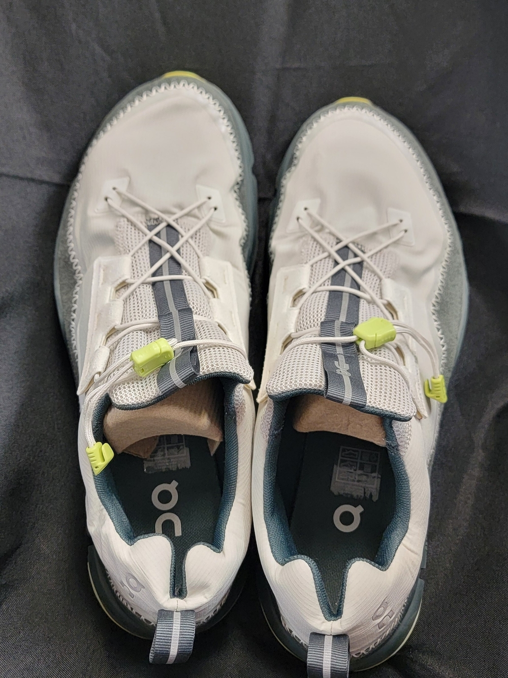 On Running Men's White & Gray Sneakers with Neon Yellow Accents